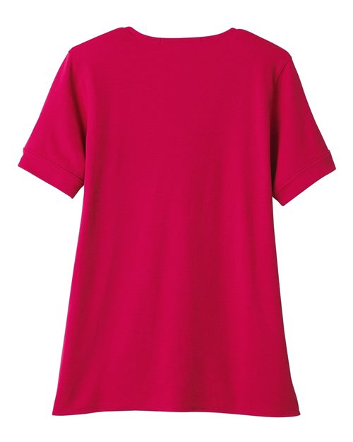 Women's CrownLux Performance® Plaited Rolled Sleeve Shirt - Red Back