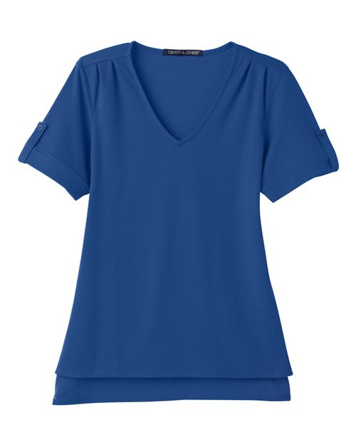 Women's CrownLux Performance® Plaited Rolled Sleeve Shirt - True Royal Front