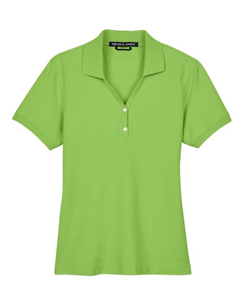 Women's Pima Piqué Polo - Lime Front