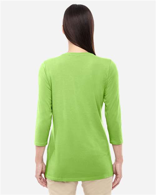 Women's Perfect Fit™ Bracelet-Length V-Neck Top - Lime Back