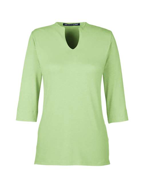 Women's Perfect Fit™ Tailored Open Neckline Top - Lime Front