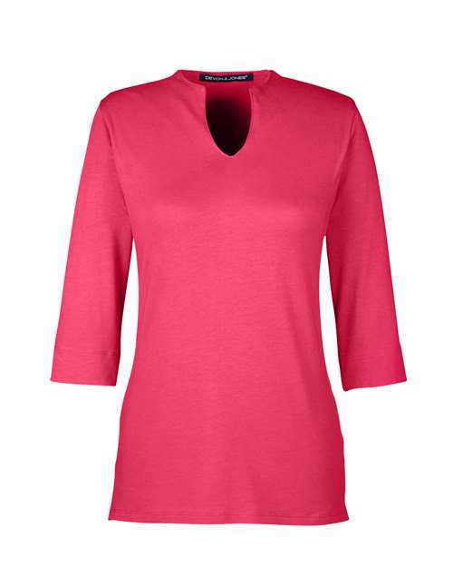 Women's Perfect Fit™ Tailored Open Neckline Top - Red Front
