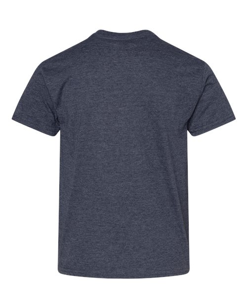 Youth Light Cotton T-Shirt - Heather Navy Back