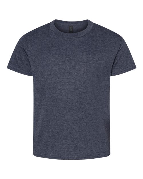 Youth Light Cotton T-Shirt - Heather Navy Front