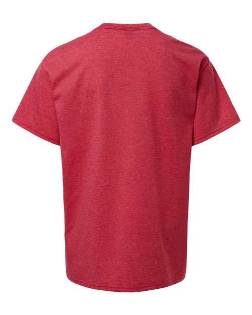 Youth Light Cotton T-Shirt - Heather Red Back