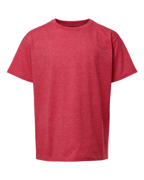 Youth Light Cotton T-Shirt - Heather Red Front