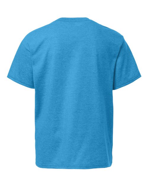 Youth Light Cotton T-Shirt - Heather Sapphire Back