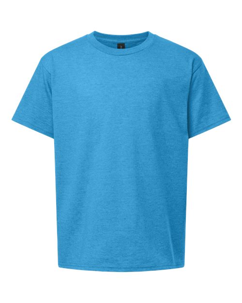 Youth Light Cotton T-Shirt - Heather Sapphire Front