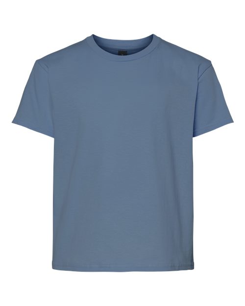 Youth Light Cotton T-Shirt - Indigo Blue Front