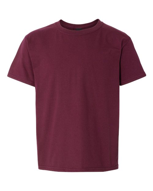 Youth Light Cotton T-Shirt - Maroon Front