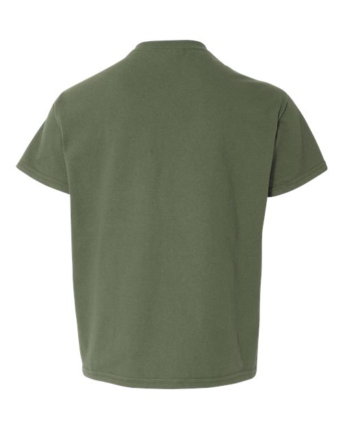 Youth Light Cotton T-Shirt - Military Green Back