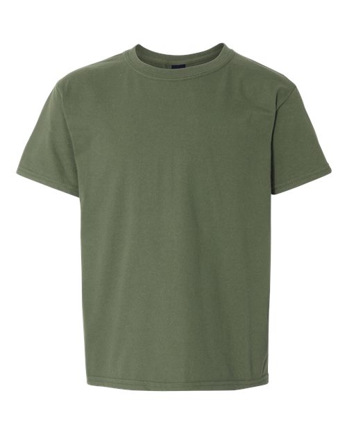 Youth Light Cotton T-Shirt - Military Green Front