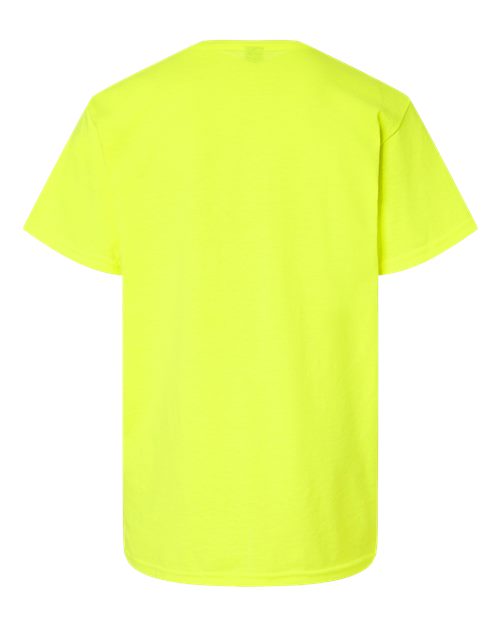 Youth Light Cotton T-Shirt - Safety Green Back