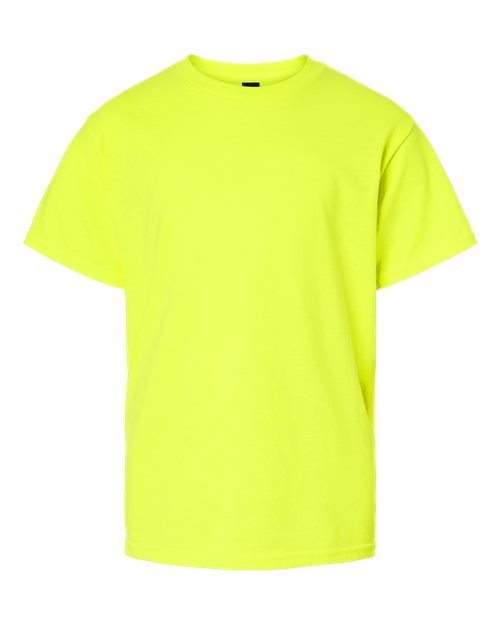Youth Light Cotton T-Shirt - Safety Green Front