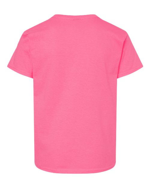 Youth Light Cotton T-Shirt - Safety Pink Back