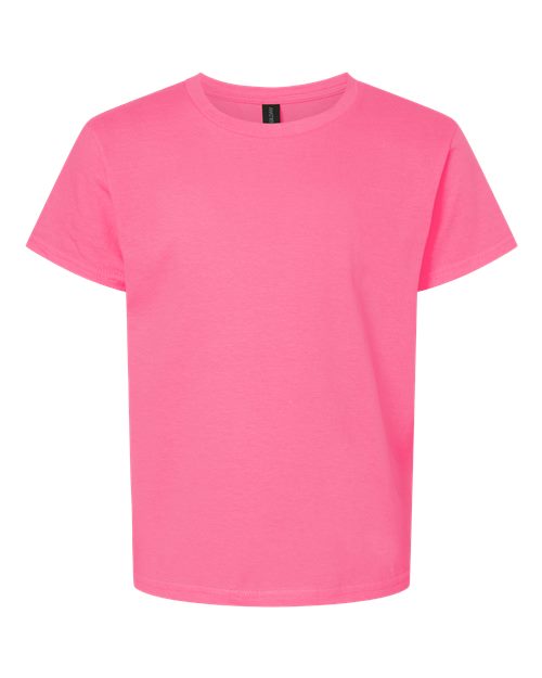 Youth Light Cotton T-Shirt - Safety Pink Front