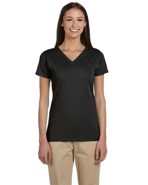 Women's Classic V-Neck T-Shirt - Black Front