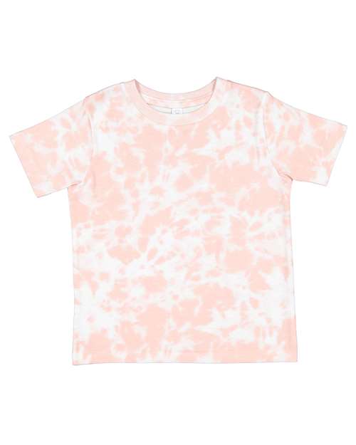 Toddler Fine Jersey Tee - Extended Colors - Rose Tie Dye Front