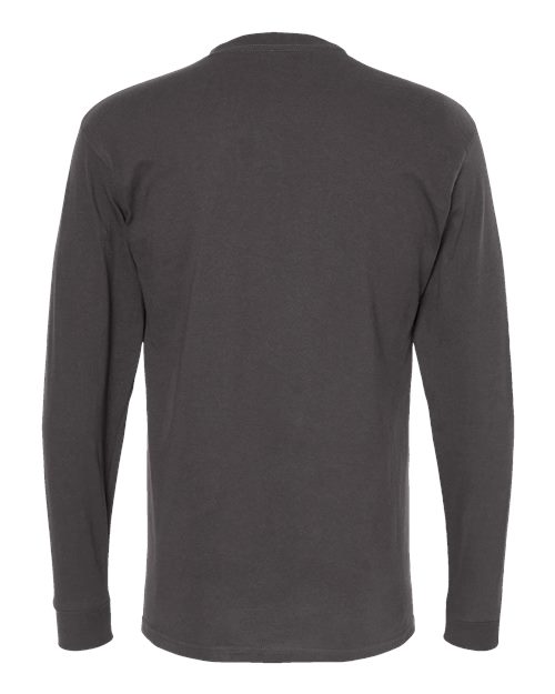 Unisex Gold Soft Touch Long Sleeve T-Shirt - Charcoal Back