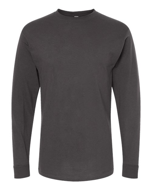 Unisex Gold Soft Touch Long Sleeve T-Shirt - Charcoal Front