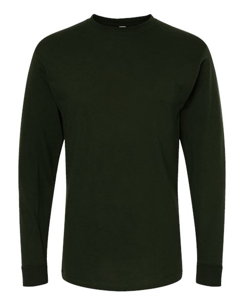 Unisex Gold Soft Touch Long Sleeve T-Shirt - Forest Green Front
