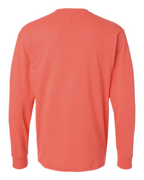 Unisex Gold Soft Touch Long Sleeve T-Shirt - Heather Coral Back