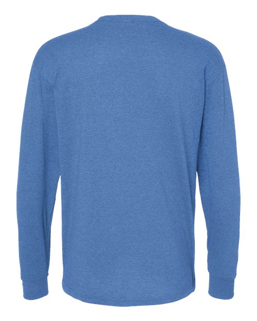 Unisex Gold Soft Touch Long Sleeve T-Shirt - Heather Royal Back