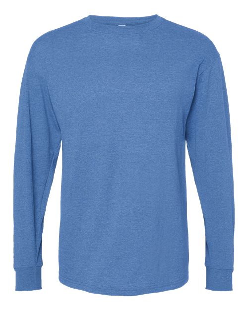 Unisex Gold Soft Touch Long Sleeve T-Shirt - Heather Royal Front