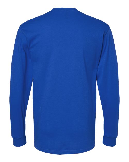 Unisex Gold Soft Touch Long Sleeve T-Shirt - Royal Back