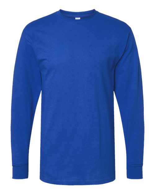 Unisex Gold Soft Touch Long Sleeve T-Shirt - Royal Front