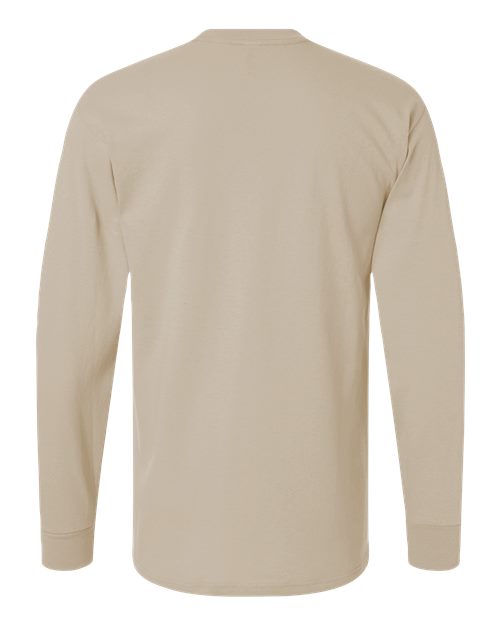 Unisex Gold Soft Touch Long Sleeve T-Shirt - Sand Back