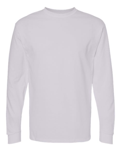 Unisex Gold Soft Touch Long Sleeve T-Shirt - Silver Front