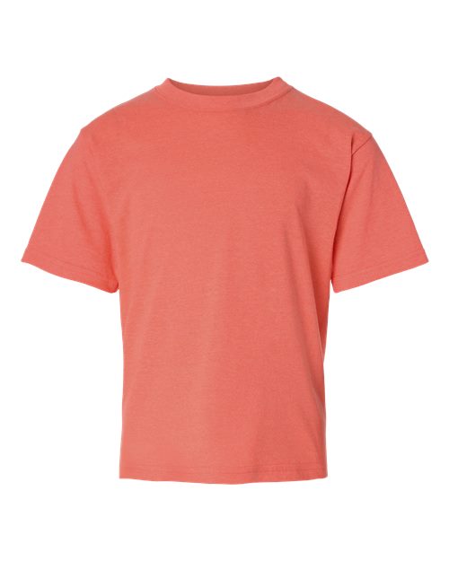Youth Gold Soft Touch T-Shirt - Heather Coral Front