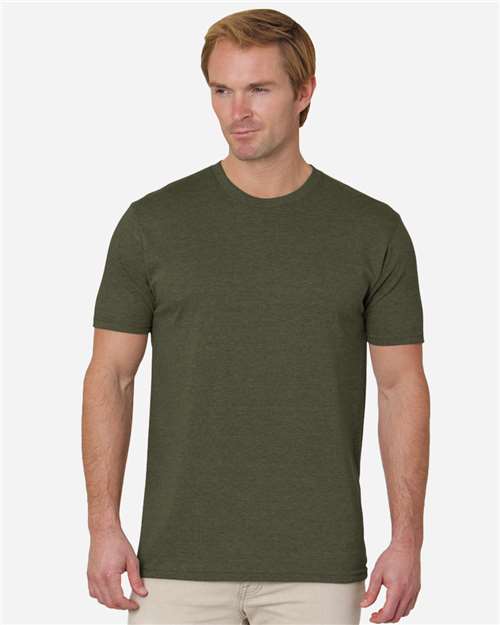 Unisex 50/50 Fine Jersey T-Shirt - Military Heather Green Front