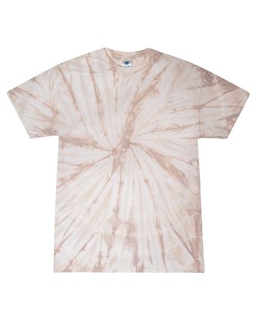 Unisex Multi-Color Tie-Dyed T-Shirt - Spider Taupe Front