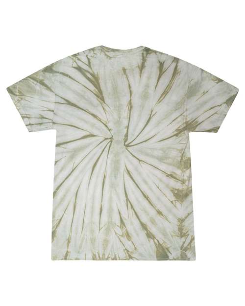 Unisex Multi-Color Tie-Dyed T-Shirt - Spider Olive Back