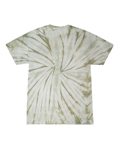 Youth Multi-Color Tie-Dyed T-Shirt - Spider Olive Back