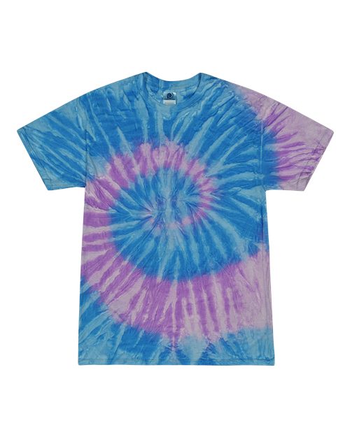 Youth Multi-Color Tie-Dyed T-Shirt - Spider Lavender Blue Front