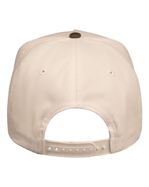 Five-Panel Twill Cap - Natural/ Brown Back