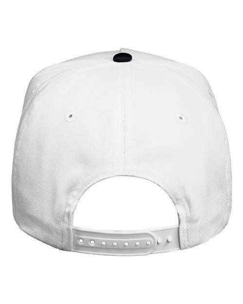 Five-Panel Twill Cap - White/ Black Back