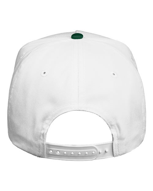 Five-Panel Twill Cap - White/ Forest Back