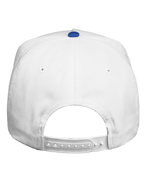 Five-Panel Twill Cap - White/ Royal Back