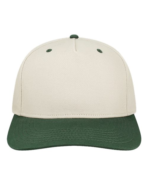Heritage Twill Cap - Stone/ Dark Green Front