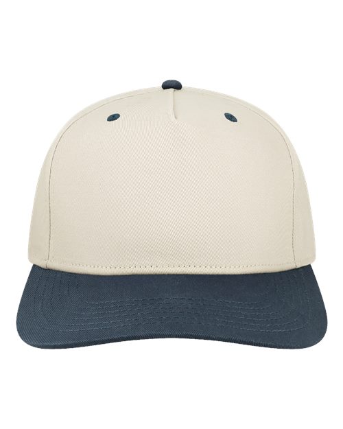 Heritage Twill Cap - Stone/ Navy Front