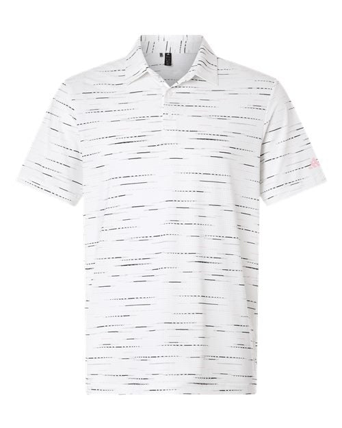 Men's Ultimate365 Mesh Glimmer Print Polo - Clear Pink Front