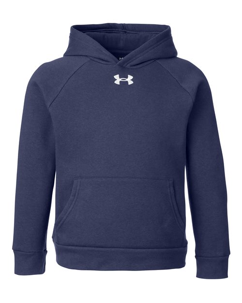 Youth Rival Fleece Hooded Sweatshirt - Midnight Navy/ White Front