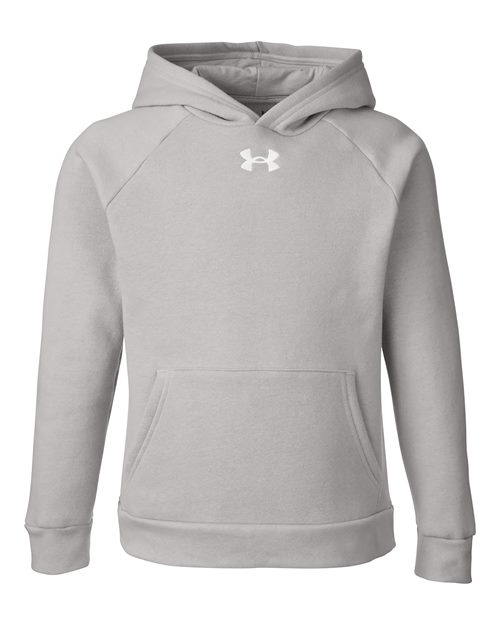 Youth Rival Fleece Hooded Sweatshirt - Mod Grey Light Heather/ White Front