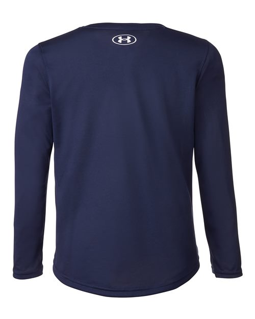 Youth Tech™ Team Long Sleeve T-Shirt - Midnight Navy/ White Back