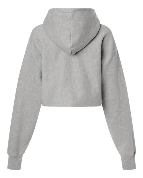 Women's Reverse Weave® Hooded Cropped Sweatshirt - Oxford Grey Back