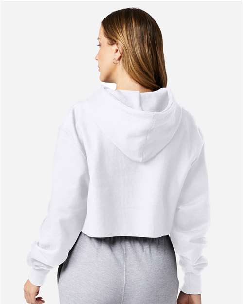 Women's Reverse Weave® Hooded Cropped Sweatshirt - White Back